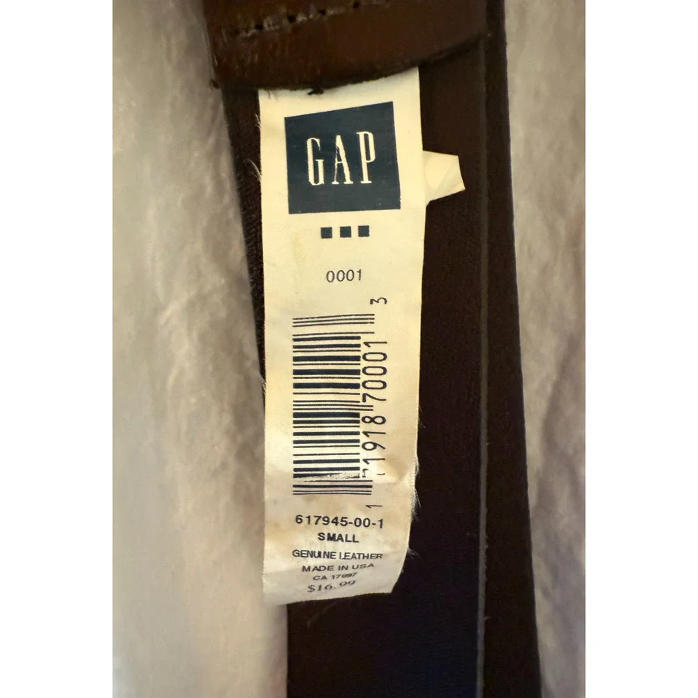 GAP Brown Leather Belt Womens Size S Silver Horeshoe Buckle Casual Classic NWOT